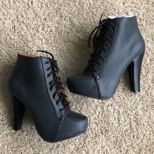 NWOT Charlotte Russe laced heeled booties